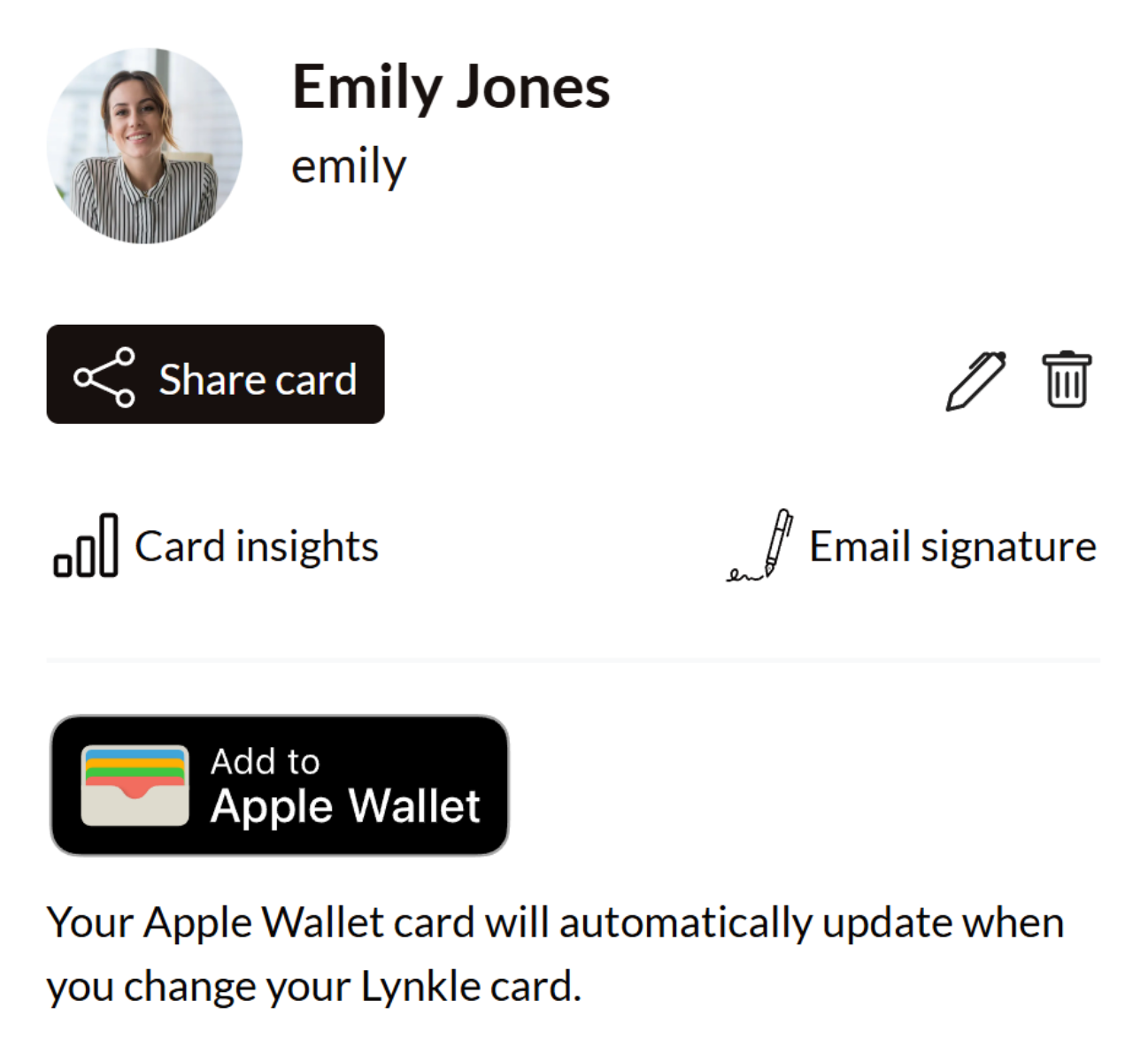 Lynkle Add to Apple Wallet feature